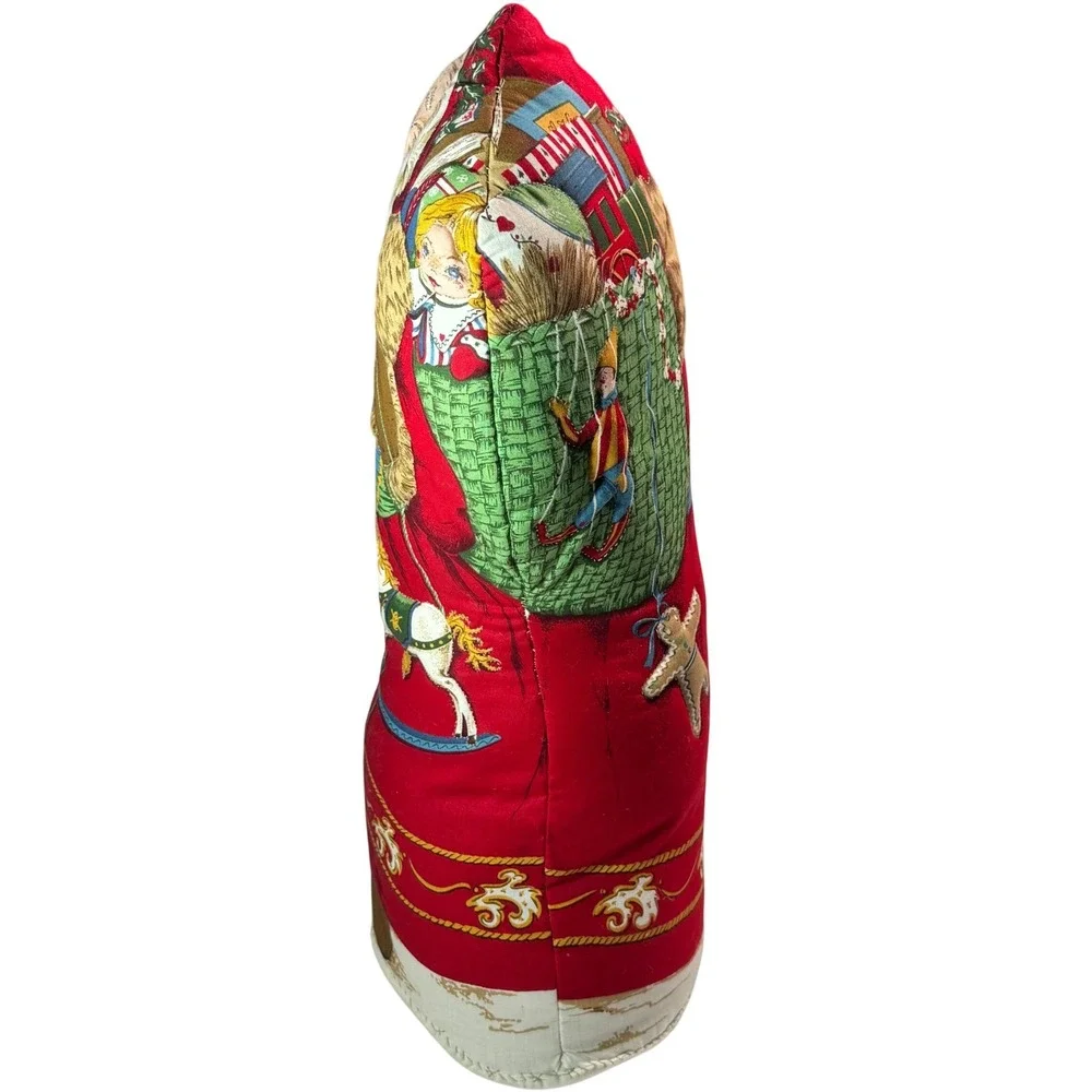Father Christmas Stuffed Standing Fabric Santa Doll Holiday Decor 19in Red